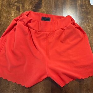 Jo + Jax Vibrant Red Scalloped Shorts